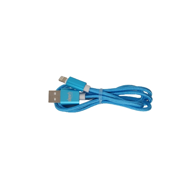 CAVO USB IPHONE 1M ENIVOITECH - NYLON AZZURRO