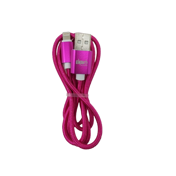 CAVO USB IPHONE 1M ENIVOITECH - NYLON FUCSIA