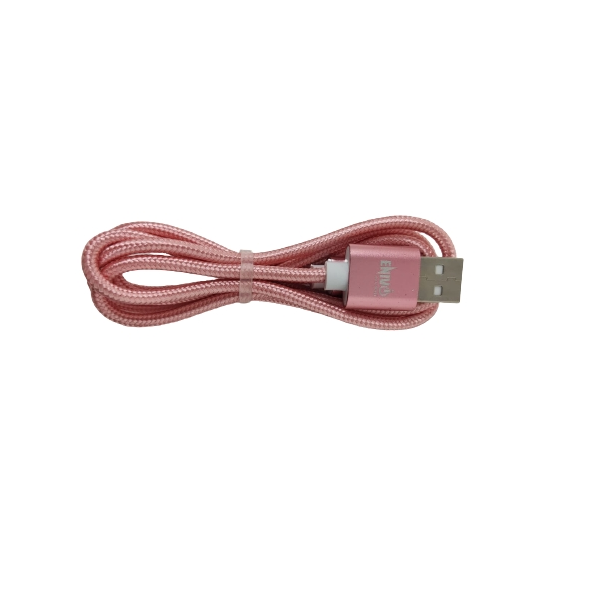 CAVO USB IPHONE 1M ENIVOITECH - NYLON ROSA