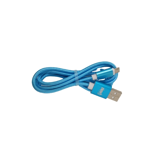 CAVO USB MICRO 1M ENIVOITECH - NYLON AZZURRO