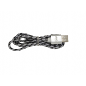 CAVO USB MICRO 1M ENIVOITECH - NYLON NERO/ARGENTO