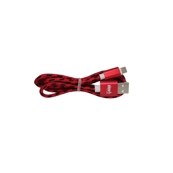 CAVO USB MICRO 1M ENIVOITECH - NYLON NERO/ROSSO