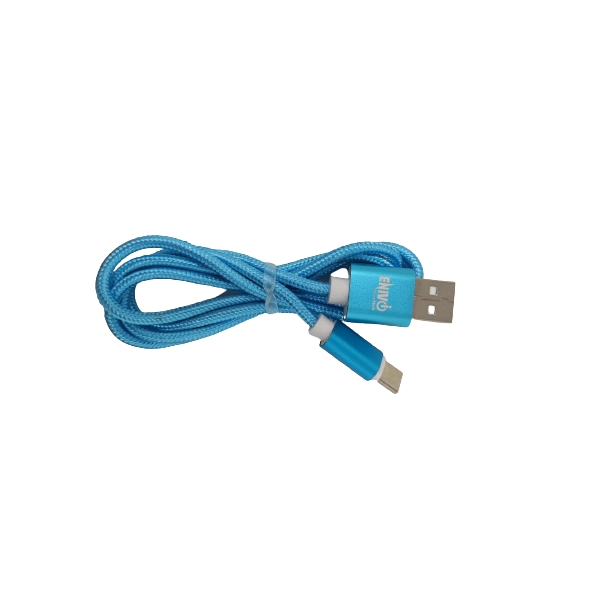 CAVO USB TIPO-C 1M ENIVOITECH - NYLON AZZURRO