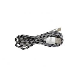 CAVO USB TIPO-C 1M ENIVOITECH - NYLON NERO/ARGENTO