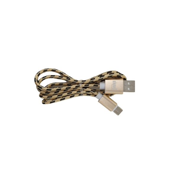 CAVO USB TIPO-C 1M ENIVOITECH - NYLON NERO/ORO