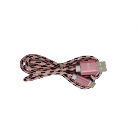 CAVO USB TIPO-C 1M ENIVOITECH - NYLON NERO/ROSA