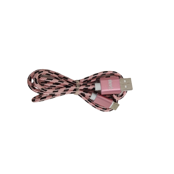 CAVO USB TIPO-C 1M ENIVOITECH - NYLON NERO/ROSA