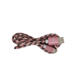 CAVO USB TIPO-C 1M ENIVOITECH - NYLON NERO/ROSA