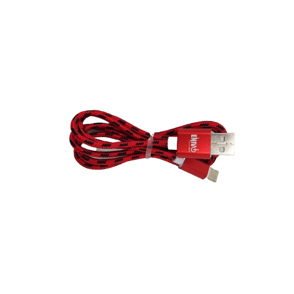 CAVO USB TIPO-C 1M ENIVOITECH - NYLON NERO/ROSSO